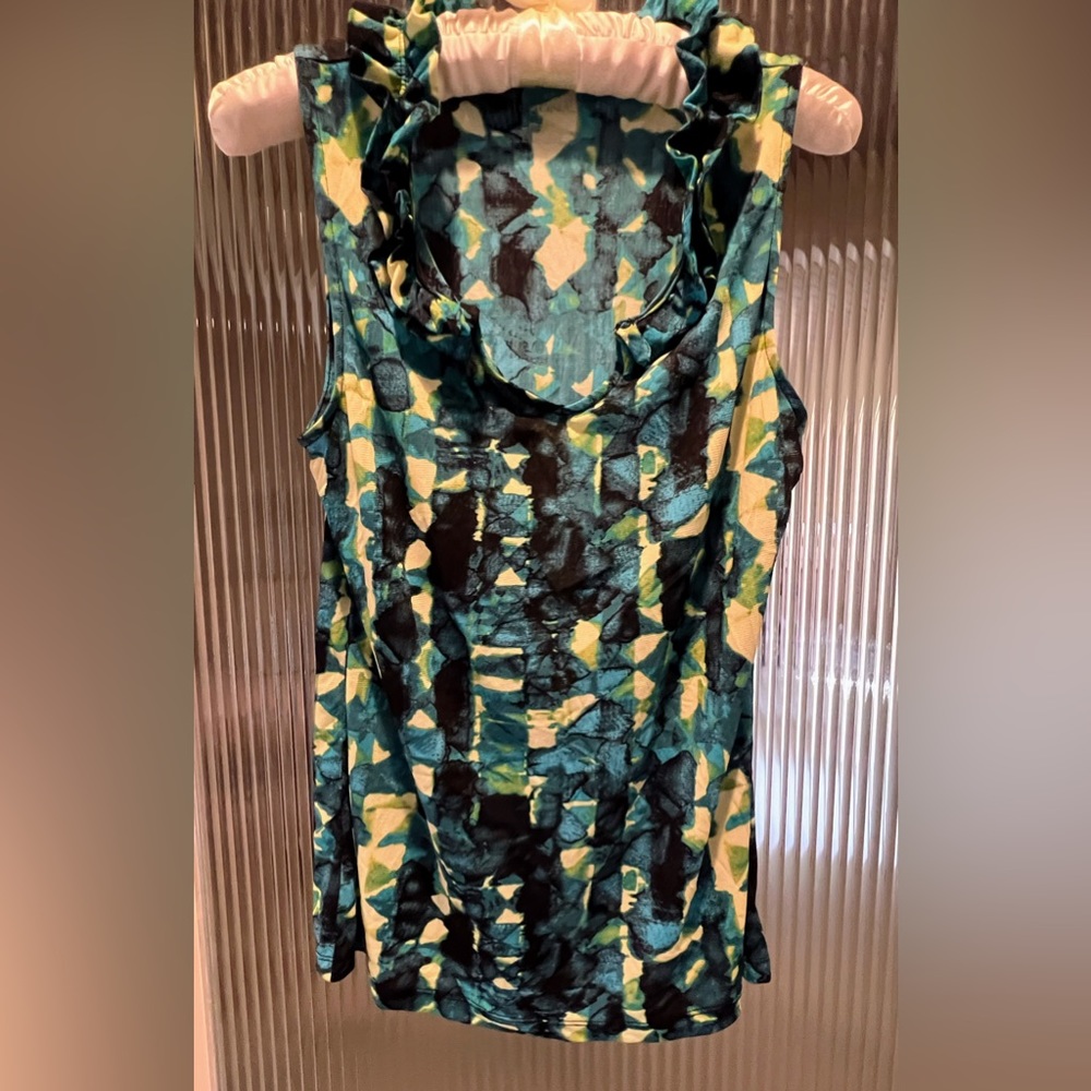 Merona Brand Sleeveless Blouse “watercolor “ Print